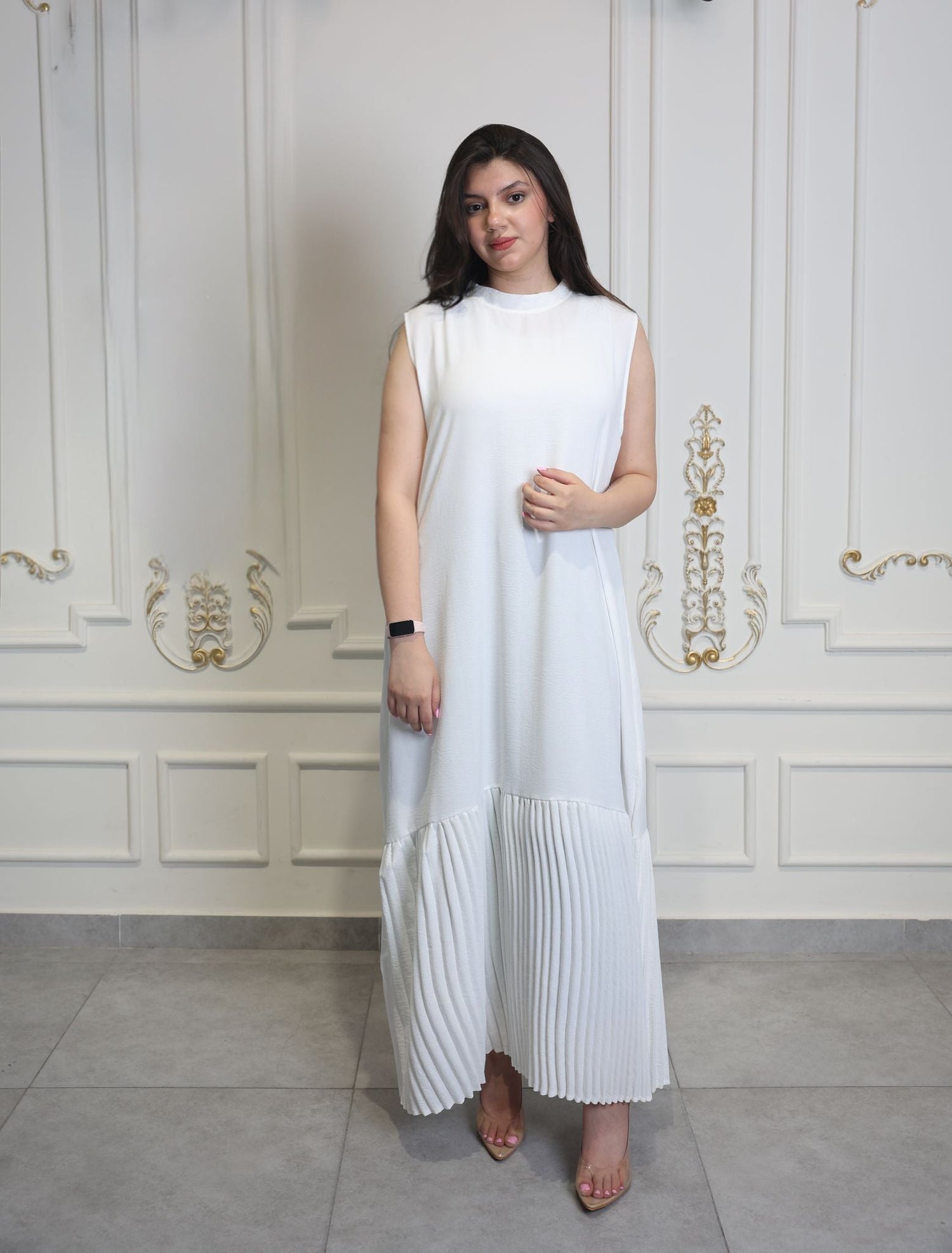 Pleated Hem Maxi Dress
