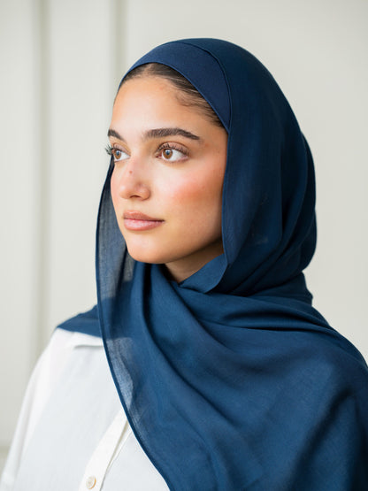 Modal Hijab Set - Ink Blue