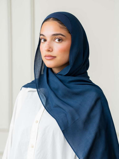 Modal Hijab Set - Ink Blue