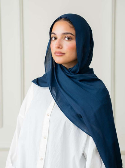 Modal Hijab Set - Ink Blue