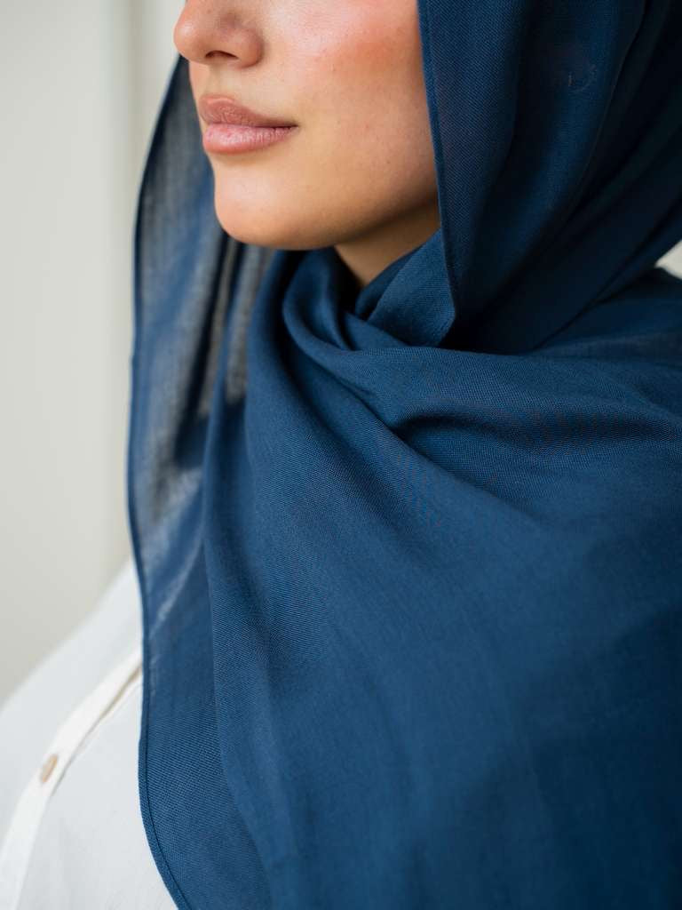 Modal Hijab Set - Ink Blue