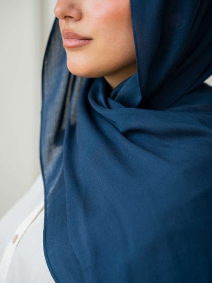 Modal Hijab Set - Ink Blue