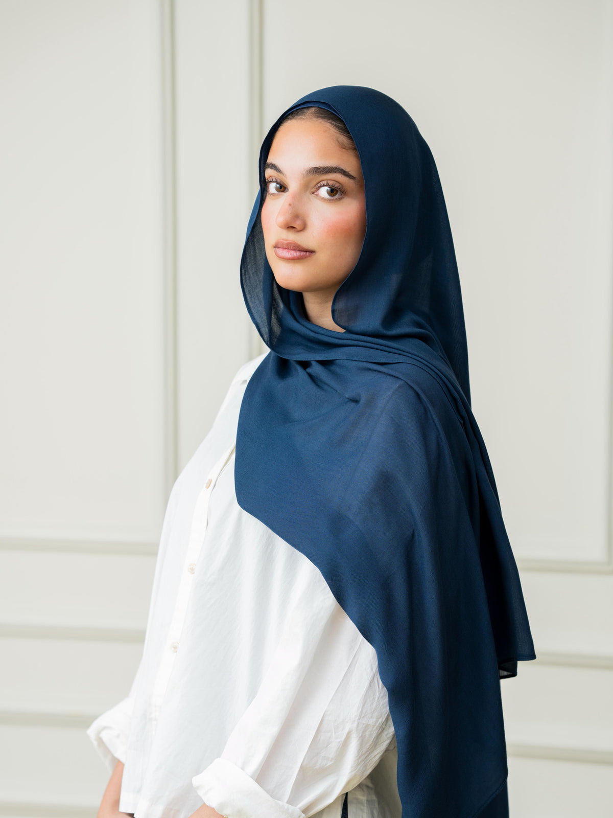 Modal Hijab Set - Ink Blue