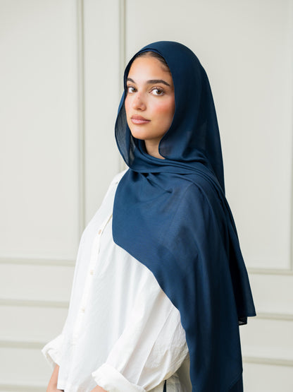 Modal Hijab Set - Ink Blue