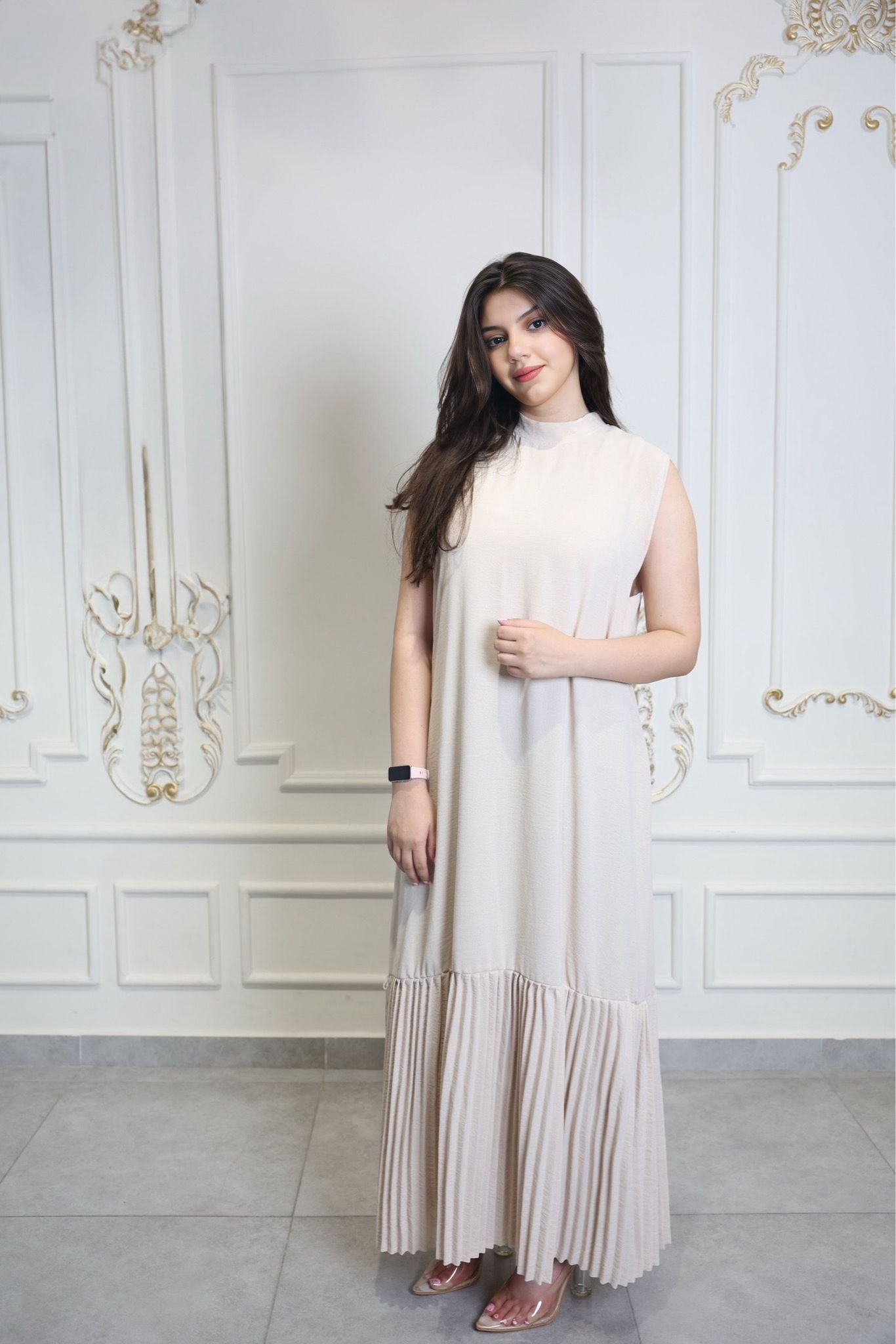 Pleated Hem Maxi Dress